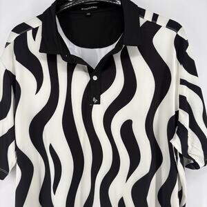 Byrd Gang Golf Groovin Zebra Polo Shirt Stretch Performance Mens Size XXL